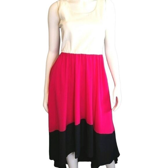 Chelsea & Theodore Dresses & Skirts - Chelsea & Theodore Colorblock HI Low Dress Womens Size Small NEW TAGS